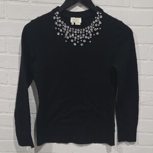 Kate Spade Black Sweater with Jewelled Neckline
